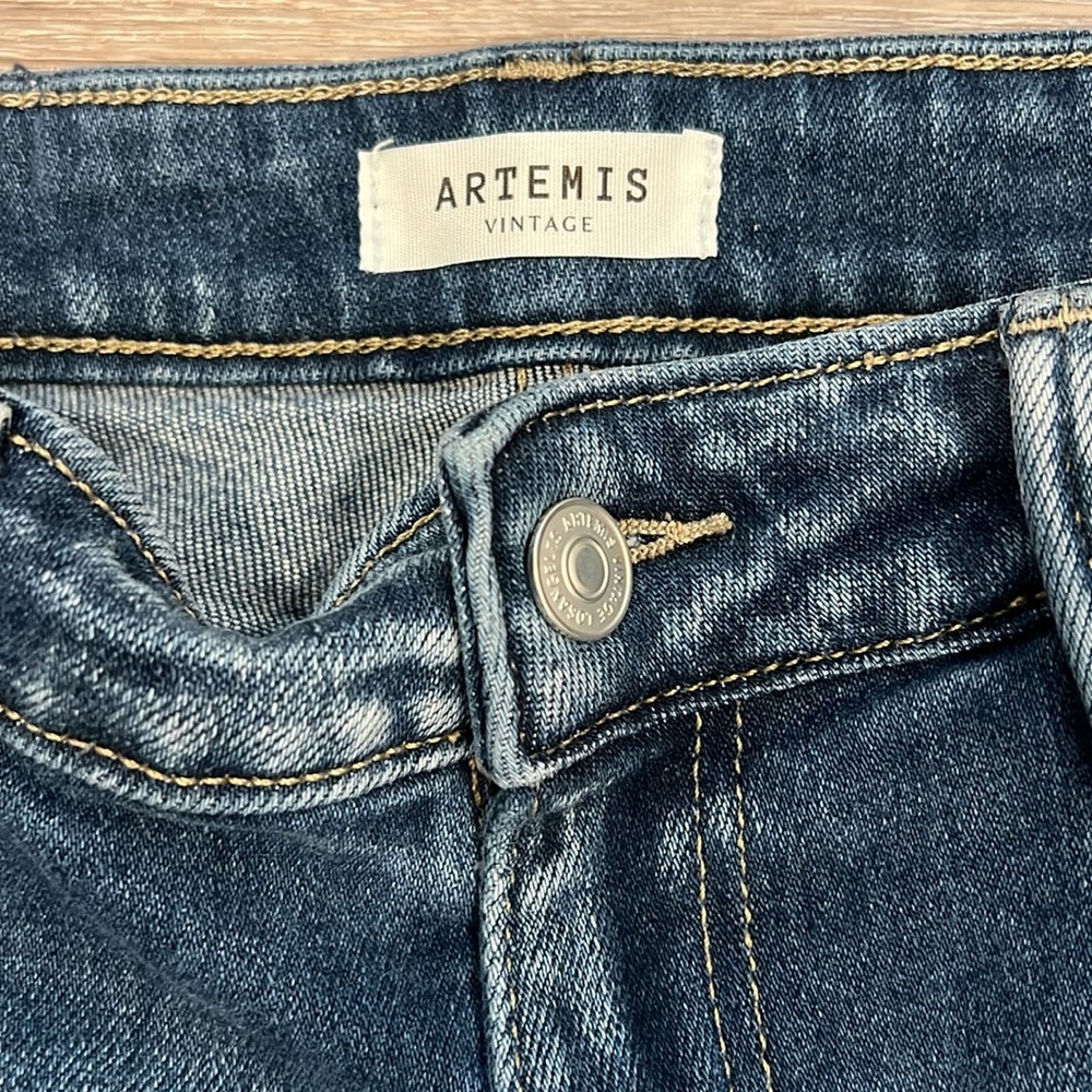 Artemis Vintage Distressed Straight Leg Jeans - Picture 3 of 15